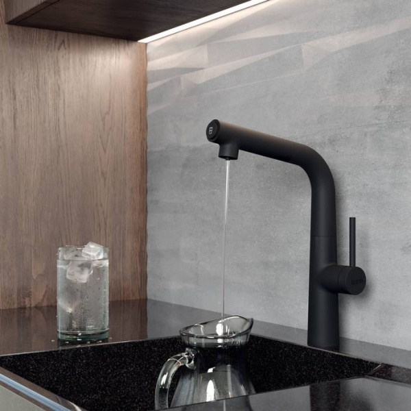 Смеситель для кухни с каналом для фильтрованной воды, IDDIS Pure PURBLFBi05, черный